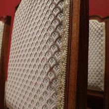 Load image into Gallery viewer, x SOLD Set of 8 Antique French Dining Chairs or Kitchen Chairs, Fabric Backs and Seats. B10516