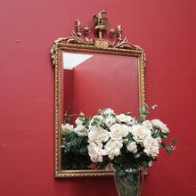 Load image into Gallery viewer, x SOLD Antique French Mirror, Gilt Timber Eagle Crested Bevelled Mirror, Floral Detail B11129