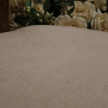 Load image into Gallery viewer, x SOLD Pair of Vintage French Oak and Cane Hall Chairs or Bedroom Chairs. Linen Fabric. B11267