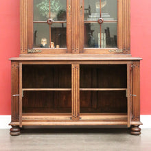 Load image into Gallery viewer, x SOLD Antique French China Cabinet, French Oak and Glass Display Cabinet Bookcase B10295