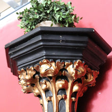 Load image into Gallery viewer, x SOLD Antique French Church Wall Sconce, Black and Gilt Wall Bracket, Statue Holder #3 B10464