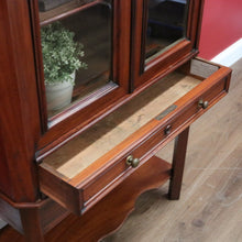 Load image into Gallery viewer, x SOLD Antique Walnut 2 Door China Cabinet, Hall Cupboard, Bookcase with Drawer to Base B10970