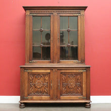 Load image into Gallery viewer, x SOLD Antique French China Cabinet, French Oak and Glass Display Cabinet Bookcase B10295