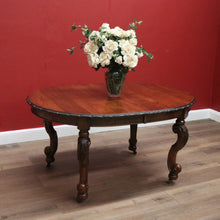 Load image into Gallery viewer, x SOLD Antique English Walnut 2 Leaf Extension Kitchen Dining Table - Telescopic Winder B11067