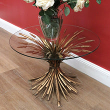 Load image into Gallery viewer, x SOLD Vintage Coco Chanel, Sheath of Wheat Glass Top Table, Coffee Table, Lamp Table B10578