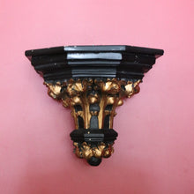 Load image into Gallery viewer, x SOLD Antique French Church Wall Sconce, Black and Gilt Wall Bracket, Statue Holder #3 B10464