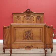 Load image into Gallery viewer, x SOLD Antique French Walnut Bed Frame, includes Head Board Curved Foot Side Rails B10300
