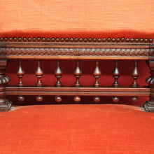 Load image into Gallery viewer, x SOLD Antique English Walnut Arm Chair, Office Chair, Desk or Hall Chair Velvet Fabric. B9714