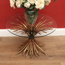 Load image into Gallery viewer, x SOLD Vintage Coco Chanel, Sheath of Wheat Glass Top Table, Coffee Table, Lamp Table B10578