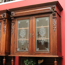 Load image into Gallery viewer, x SOLD Pair of Antique French Oak 2 Height Cabinets, Bookcases, Sideboards Etched Glass B10508