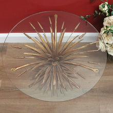Load image into Gallery viewer, x SOLD Vintage Coco Chanel, Sheath of Wheat Glass Top Table, Coffee Table, Lamp Table B10578
