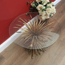 Load image into Gallery viewer, x SOLD Vintage Coco Chanel, Sheath of Wheat Glass Top Table, Coffee Table, Lamp Table B10578