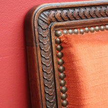 Load image into Gallery viewer, x SOLD Antique English Walnut Arm Chair, Office Chair, Desk or Hall Chair Velvet Fabric. B9714