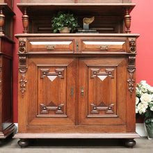 Load image into Gallery viewer, x SOLD Pair of Antique French Oak 2 Height Cabinets, Bookcases, Sideboards Etched Glass B10508