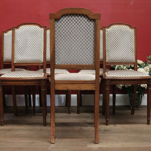 Load image into Gallery viewer, x SOLD Set of 8 Antique French Dining Chairs or Kitchen Chairs, Fabric Backs and Seats. B10516