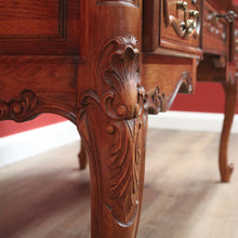 Load image into Gallery viewer, x SOLD Antique Office Desk, French Oak Three Drawer Desk, Library Desk Home Office Desk B11024