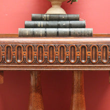 Load image into Gallery viewer, x SOLD French Pair of Oak Double Pedestal Carved Apron Hall Lamp Side or Bedside Tables B10694