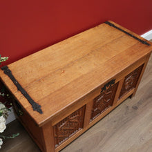 Load image into Gallery viewer, x SOLD Antique Vintage French Trunk, Church Theme Chest or Blanket Box, Toy Show Box B10631