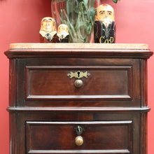 Load image into Gallery viewer, x SOLD Antique French Walnut and Marble Top Lamp Cabinet, Hall Cupboard, Bedside Table B10645
