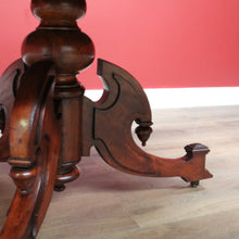 Load image into Gallery viewer, x SOLD Antique English Victorian Mahogany Supper Dining Table on Single Pedestal Tri Leg Base B10713