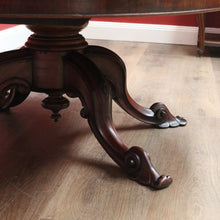 Load image into Gallery viewer, x SOLD Antique English Coffee Table, Victorian Single Pedestal Four Leg Coffee Table B11056