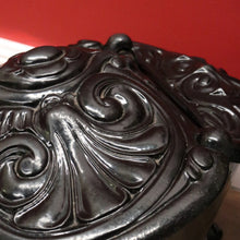 Load image into Gallery viewer, Antique French Cast Iron Coal Scuttle, Magazine Rack or Holder, Kindling Box B10736