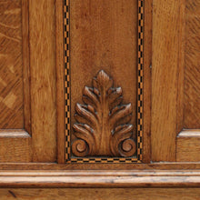 Load image into Gallery viewer, x SOLD Double Bed, Antique French Oak and Gilt Brass Bed, Tunbridge Ware, Slats incl. B10466