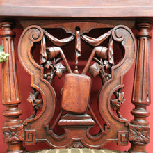 Load image into Gallery viewer, x SOLD Antique French Oak Carved Back Prayer hallway Chair, Kneeler,Church Prie Dieu B10693