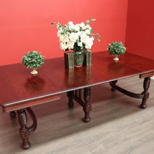 Load image into Gallery viewer, x SOLD Antique French Mahogany Dining Table, Kitchen Table with 3 Extension Leaves. B9874