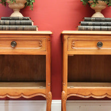 Load image into Gallery viewer, x SOLD Pair of French Bedside Cabinet in Cherrywood, One Drawers Door Lamp Side Tables B10981