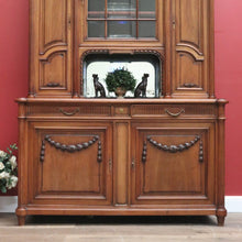 Load image into Gallery viewer, x SOLD Antique Walnut Bookcase, French China Cabinet 2 Height Sideboard Buffet Cabinet B10456