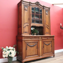 Load image into Gallery viewer, x SOLD Antique Walnut Bookcase, French China Cabinet 2 Height Sideboard Buffet Cabinet B10456