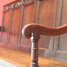Load image into Gallery viewer, x SOLD Antique Norwegian Country Farmhouse Oak Hall Settle, Bench Chair, Hall Seat B10911