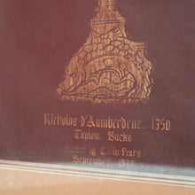 Load image into Gallery viewer, x SOLD Exquisite Gilt Framed Rubbing of Monumental Brasses, Nicholas De Aumberdene. B9586