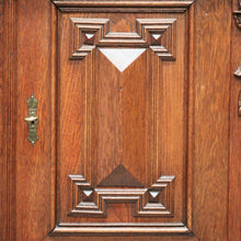 Load image into Gallery viewer, x SOLD Pair of Antique French Oak 2 Height Cabinets, Bookcases, Sideboards Etched Glass B10508