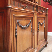 Load image into Gallery viewer, x SOLD Antique Walnut Bookcase, French China Cabinet 2 Height Sideboard Buffet Cabinet B10456