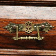 Load image into Gallery viewer, x SOLD Pair of Antique French Oak 2 Height Cabinets, Bookcases, Sideboards Etched Glass B10508