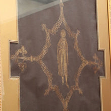 Load image into Gallery viewer, x SOLD Exquisite Gilt Framed Rubbing of Monumental Brasses, Nicholas De Aumberdene. B9586