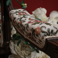 Load image into Gallery viewer, x SOLD Pair of Antique French Chairs, Armchairs, Walnut Gilt Frame Rust Amber Flowers B11187