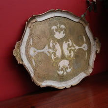 Load image into Gallery viewer, x SOLD Vintage Florentine Italian Serving Tray in Cream and Gold Tones. B9976