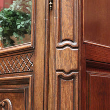 Load image into Gallery viewer, x SOLD Antique French Oak Bookcase, Bevelled Glass Single Door Display or China Cabinet B10658