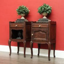 Load image into Gallery viewer, x SOLD A Set of Vintage French Oak Bedside Cabinets, Bedside Tables Lamp Side Tables B10563