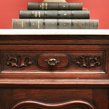 Load image into Gallery viewer, x SOLD Pair of Antique French Lamp Tables Bedside Cabinet with White Marble Top B10556