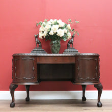 Load image into Gallery viewer, Antique English Mahogany Desk, Kidney Shaped Ladies Desk Office Desk with Drawer B10787