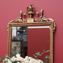 Load image into Gallery viewer, x SOLD Antique French Mirror, Gilt Timber Eagle Crested Bevelled Mirror, Floral Detail B11129