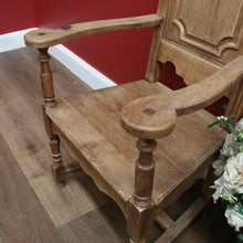 Load image into Gallery viewer, x SOLD Pair Antique French Oak Armchairs, Arm Chairs, Hall Chairs Dining Table Carvers B11199