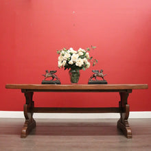 Load image into Gallery viewer, Antique French Oak Dining Table. Oak Twin Pedestal Table Kitchen Dining Table