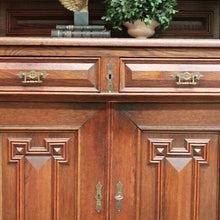 Load image into Gallery viewer, x SOLD Pair of Antique French Oak 2 Height Cabinets, Bookcases, Sideboards Etched Glass B10508