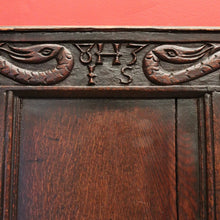 Load image into Gallery viewer, x SOLD Antique Norwegian Country Farmhouse Oak Hall Settle, Bench Chair, Hall Seat B10911