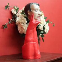 Load image into Gallery viewer, x SOLD Christian Dior Paris Glove Face Mannequin, 1930-1950 Shop Display Mannequin Red B10478